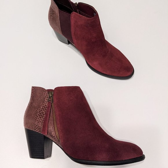 NEW Vionic | Anne Ankle Boots in Merlot Snake